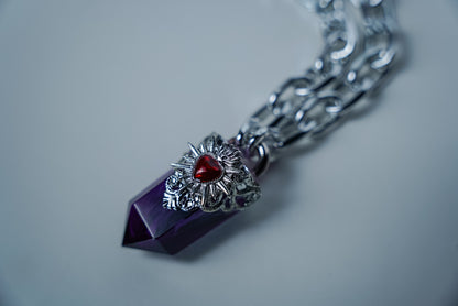 The Sacred Heart Crystal Pendant (Purple)