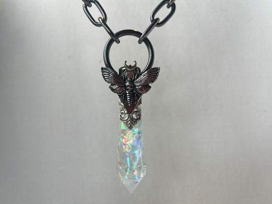 Large Crystal Moon Moth Pendant (Holographic)